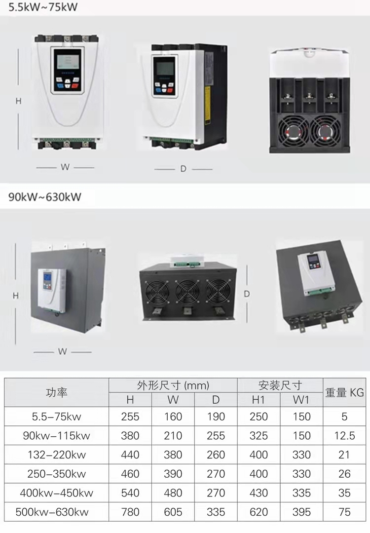 在线软起动器外形尺寸图