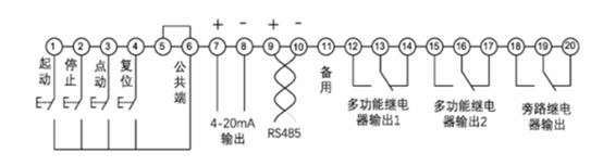 GE300系列软起动器二次端子排序图