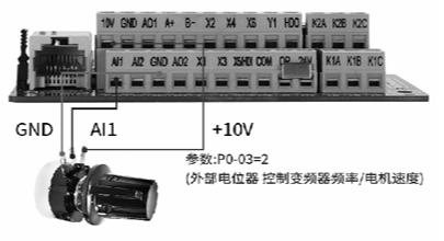 External Potentiometer Wiring Diagram for SKF8000 Series Vector Variable Frequency Drive